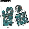 thumbnail image 6 of Boston Terrier with Bones and Paws Kitchen Oven Mitt and Pot Holder Sets 4 Pcs for Baking, Cooking and Grilling, Heat Resistant Up To 392 °F, 6 of 7