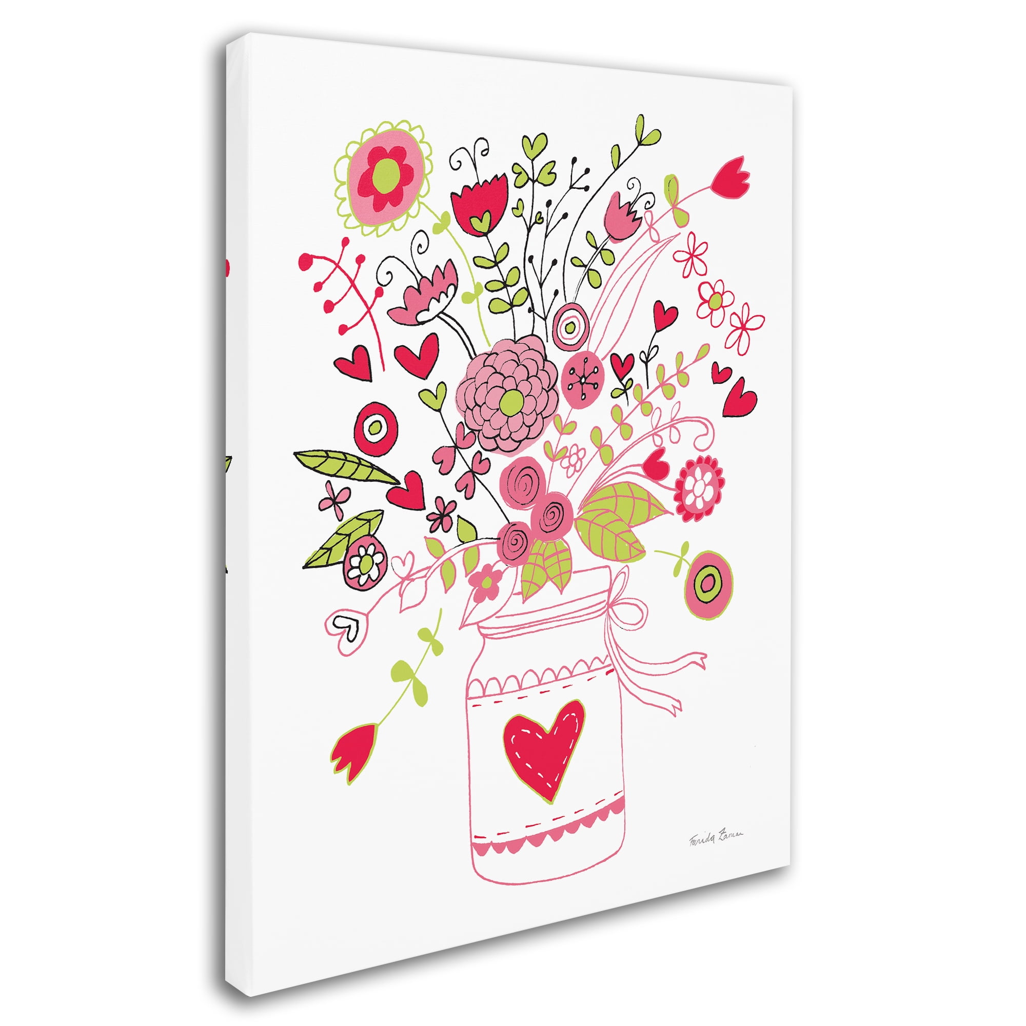 Trademark Fine Art 'Valentines Flowers I' Canvas Art by Farida Zaman