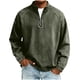 thumbnail image 2 of Ceisia Men's Vintage Washed Denim Quarter-Zip Sweatshirt | Loose Drop-Shoulder Stand Collar Pullover Gifts, 2 of 7