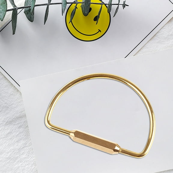 FUEENIRVA D Ring Carabiner Clip D Shape Key Chain Ring Golden 1Set