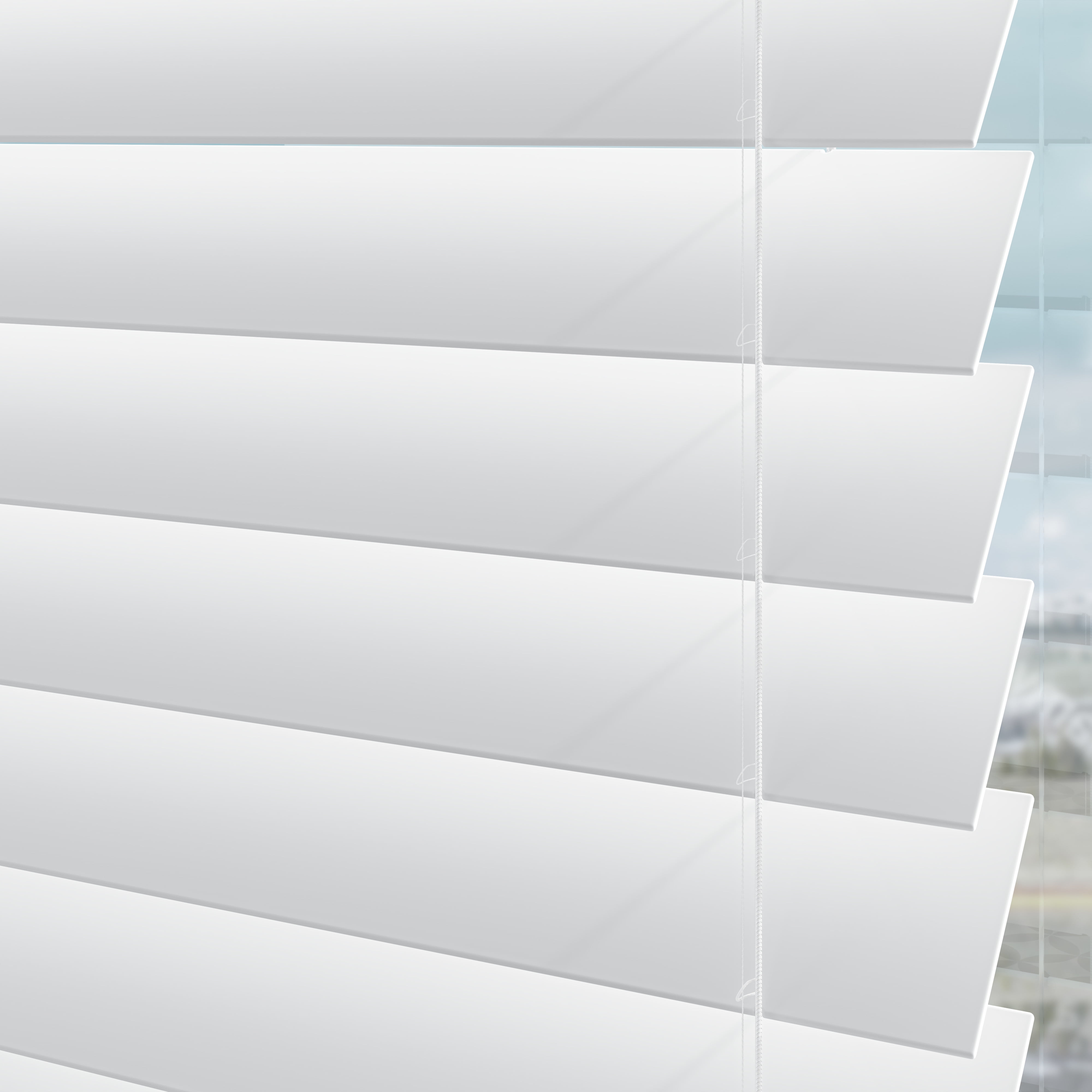 LEVOLOR BASICS 2" Cordless Faux Wood Blinds, White, 47" Width x 64" Length