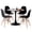Black Chairs, variant on Round Dining Table Set for 2, 23.6" Tabletop with Metal Tulip Pedestal Base, White Modern Kitchen Table with 2 Clear Acrylic Chairs for Small Space