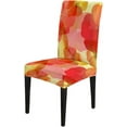 thumbnail image 2 of Chair Covers for Dining Chairs Set of 4 Red Flowers on The Yellow Chair Covers Kitchen Chair Covers for Dining Room Hotel Kitchen, 2 of 6
