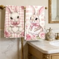 thumbnail image 2 of DefiDgd 2pcs Easter Bunny Pattern Kitchen Dishes Towels,Bathroom Hand Towels Soft Absorbent for Spring Bathroom Kitchen Home Party Supplies Decor Gift(A), 2 of 6