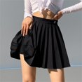 thumbnail image 3 of Color Short Pleated A Line Skirt Woman Elastic High Waist Mini Skirts Summer Embroidery Mini Tennis Skirt, 3 of 8