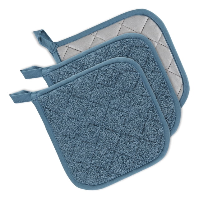 Design Imports CAMZ12838 Porte-Pot en Éponge Bleu Orage (Ensemble de 3)