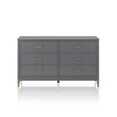 CosmoLiving by Cosmopolitan Westerleigh 6 Drawer Dresser, Graphite Gray