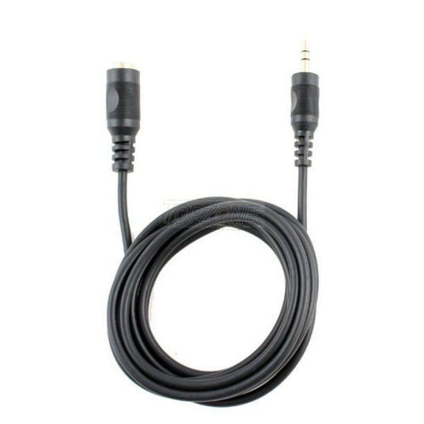 6ft Black 3.5mm Stereo Male Plug to 3.5mm female jack Audio Cable Extension Cord
