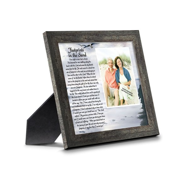 Footprints in the Sand Inspirational Wall Art, Beach Decor, Christian Gifts for Women and Men, Christian Wall Decor, Get Well Soon, Encouraging Scripture Wall Art, Sympathy Gift 6703BW