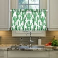 thumbnail image 2 of Yayeee Kitchen Curtains Tier Pair Light Filtering 27"x36" Rod Pocket Short Cafe Window Panel, Cactus Pattern, 2 of 7