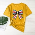 thumbnail image 4 of Camisas de Manga Corta para las Mujeres Moda Casual Impresión Cuello Redondo Suéter Tee Blusas, 4 of 7