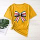 thumbnail image 4 of Camisas de Manga Corta para las Mujeres Moda Casual Impresión Cuello Redondo Suéter Tee Blusas, 4 of 7