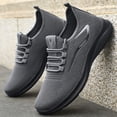 thumbnail image 4 of LTTVQM Bowling Shoes Men Orthopedic Arch Support Mesh Slip-On Walking Shoes Non-Slip Sole Breathable Outdoor Casual Athletic Comfortable Lace-Up Sneakers Gray 48(US-11.5Men), 4 of 5