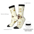 thumbnail image 4 of Rateoe Sweet Bee for Women Casual Calf Socks - Cute Crew Socks - Thin Soft Above Ankle Socks Size 5-11, 4 of 6