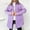 Purple, variant on Mid Length Winter Coats for Women Lounge Long Sleeve Lapel Neck Puffy Parkas with Chest Pockets Out Work Solid Color Button Down Split Hem Jackets