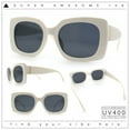 thumbnail image 2 of Womens Mod Chic Designer Fashion Thick Plastic Rectangle Butterfly Sunglasses White - Black, 2 of 8