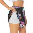 thumbnail image 3 of Lsque Cat Icecream Printed Women's Running Shorts with Liner Pockets,Elastic Quick Dry Workout Athletic Gym Yoga Shorts,Womens High Waist Shorts-XX-Large, 3 of 9