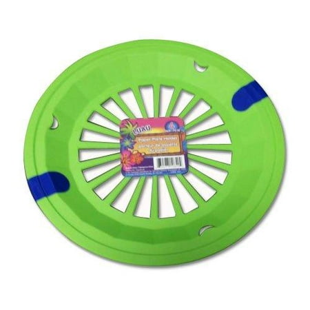 Lime Green 10-3/8" Plastic Paper Plate Holders, Set of 4
