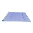 thumbnail image 2 of Ahgly Company Machine Washable Indoor Round Solid Blue Modern Area Rugs, 3' Round, 2 of 4