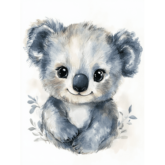 Adorable Koala Watercolor Wall Art/Canvas Print， Perfect for Nursery Decor， Bedroom Decor， Living Room Decor， Kids Room Decor， and Playroom Decor.