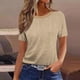 thumbnail image 3 of Camiseta de Manga Corta de Verano para Mujeres Delgada Moda Casual Impresa No Estructurada Cuello Redondo Mujer Manga Corta Tops Casual, 3 of 4