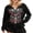 Black 3, variant on LMLYSoH Women Hooded Sweatshirt, Adults Casual Skull Print Long Sleeve Cardigan with Pockets