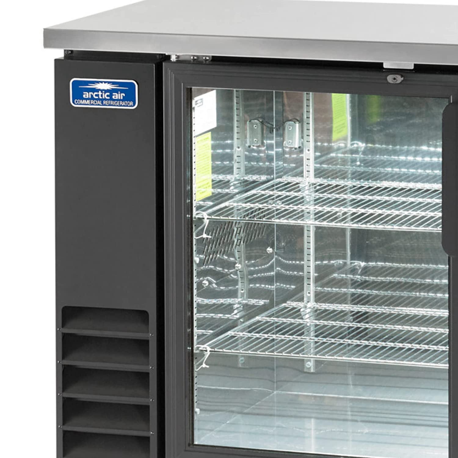 Arctic Air ABB60G, Back Bar Refrigerator, Glass Doors, two-section, Interior LED Lighting, NSF Certified