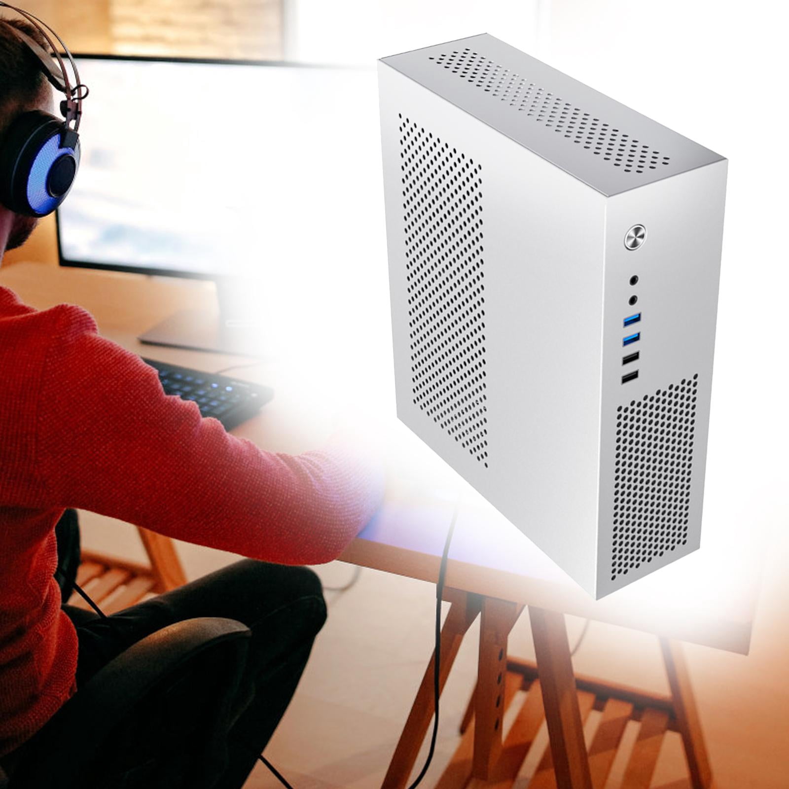 Wzmzjy Computer Case 3.0 USB Wall Mounted Placement Office Professional Practical Steel Argent