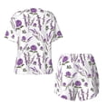 thumbnail image 5 of Kdxio Lavender Flowers Print Pajamas Sets for Women Short-Sleeved Pjs with Lounge Shorts Two Piece Sleepwear S-4XL, 5 of 9