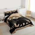 thumbnail image 3 of Manfei Rustic Bear Print Queen Comforter Set, Jungle Wildlife Bedding Comforter Set, Farmhouse Tree Botanical Reversible Bedding Set, Breathable Home Decor, 3pcs, 3 of 8