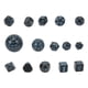 thumbnail image 2 of Juego de 15 dados poliédricos acrílicos D3 a D100 para juegos de mesa, juegos de rol, suministros para fiestas, palabras en negro y azul., 2 of 14
