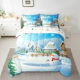 thumbnail image 2 of Castle Fairy Teenagers Xmas Snowman 7-Piece King Lodge Cabin Christmas Ultra Soft Luxury Bedding Set, 2 of 8
