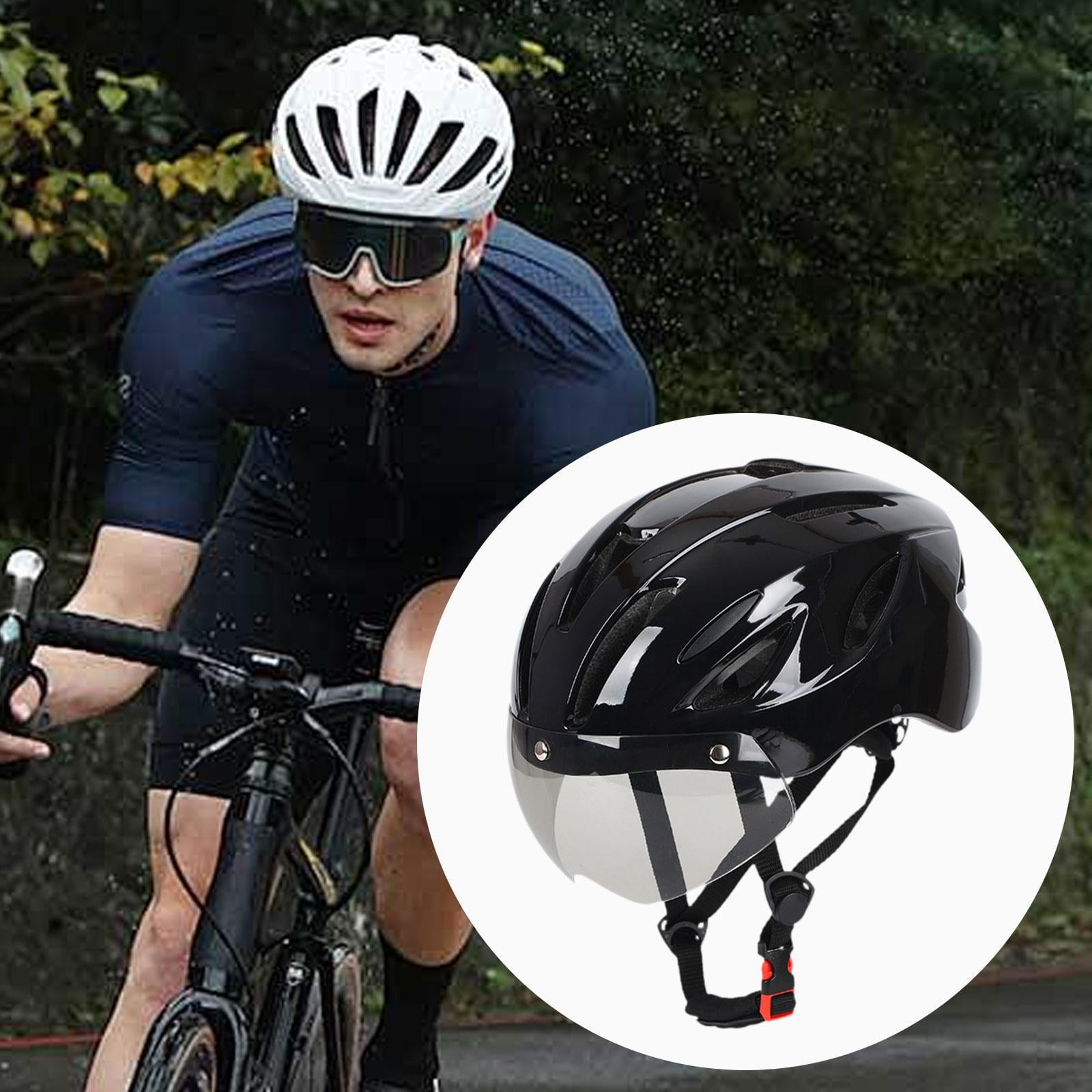 lacooooppia Bike Helmet Hat Equipment Detachable Padded Ventilation Cycling Helmet with Visor for Mountain Bike Road Bike Cycling Outdoor Black