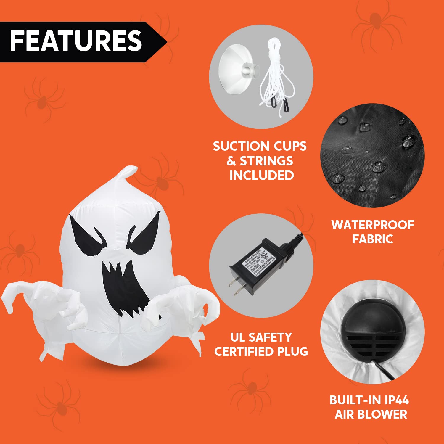 Joyfy 4.5-Foot Halloween Inflatable Ghost Broke Out from Window photo 5