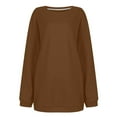 thumbnail image 6 of Women's Solid Thickened Oversize Long Sweater Dress Disappearing Lower Body, Cozy Fall Winter Sweatshirt Dress with Soft Fabric for Fashionable and Comfortable Wear,Brown,2XL, 6 of 8