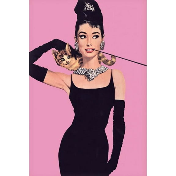 Audrey Hepburn Pink Poster (24 x 36)