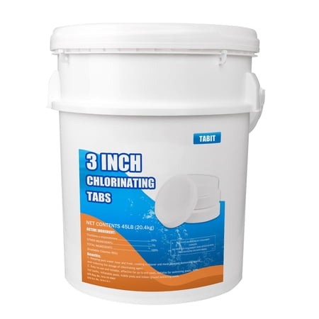 Tabit Jumbo Tablets-45 lbs, 3" Stabilized Tablets for Sanitizing Swimming Pools, Slow Dissolving