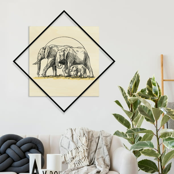 Ada Home Decor Elephant Family Modern Wood Wall Art
