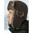 thumbnail image 2 of Gustave Winter Trapper Hats with Ear Flaps for Women Men, Faux Fur Ushanka Earflap Hats Cold Weather Windproof Hunting Hat Snow Ski Warm Cap for Outdoor - Brown, 2 of 7