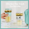 thumbnail image 3 of ZENS Modern Small Tea Infuser Teapot, Tritan One Touch Maker for Loose Leaf Diffusers With Insulated Cup and Travel Kits, 3 of 10