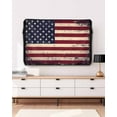 thumbnail image 5 of Vintage American Flag Outdoor TV Cover 70 to 75 Inch Weatherproof, Retro Rustic USA Flag 600D Oxford TV Covers with Waterproof Zipper, Outside Flat TV Screen Protector Size 68"W x 42"H x 4.5"D, 5 of 7