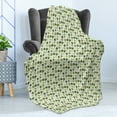 thumbnail image 4 of Leaves Soft Flannel Fleece Throw Blanket, Spring Forest Themed Meadow Foliage Ornate Diagonal Pattern, Cozy Plush for Indoor and Outdoor Use, 70" x 90", Green Pale Green, by Ambesonne, 4 of 5