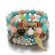 thumbnail image 4 of 5 juegos de pulsera bohemia, pulsera hecha a mano con cuentas de cristal, pulsera elástica multicapa con colgante de ancla, joyería para mujer Feliz Sencillez, 4 of 5