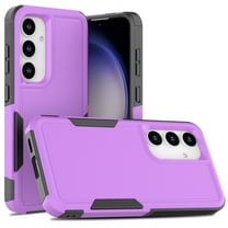 for Samsung Galaxy A36 5G Heavy Duty Case,Stylish 2 in 1 Military Grade Armor PC TPU Silicone Hybrid Rugged Shockproof Glossy Grip Edge Protective Anti-Scratch Back Phone Cover,Purple