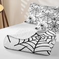 thumbnail image 4 of Feelyou Halloween Spider Web Quilt Full, Spooky Animal Full Bedspread Sets, Black White, 3 Pieces, 1 Comforter and 2 Pillowcases, 4 of 7