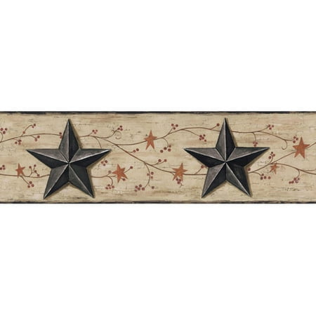 border star barn vine khaki tan primitive walmart borders country wallcoverings brown
