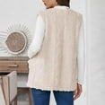 thumbnail image 5 of FNFHFY Fuzzy Fleece Vest for Women Cable Knit Sleeveless Sweater Cardigan Solid Color Sherpa Vests Thermal Winter Waistcoat Gilet, 5 of 6
