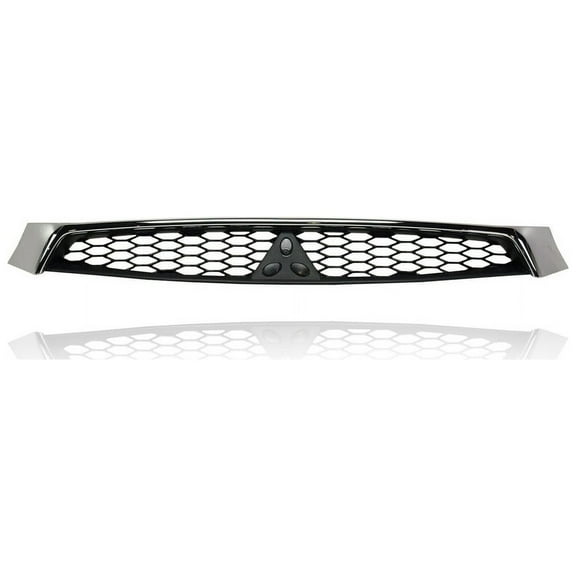 Grille - Compatible/Replacement for '16-17 Mitsubishi Lancer/Sportback - Upper Chrome Frame, Black Insert, Emblem Provision - 7450B019