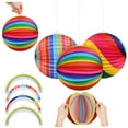 thumbnail image 4 of GETAJGHSD Colorful Paper Lanterns Round Festival Style 4Pcs 9.43X9.43X0.59in, 4 of 8