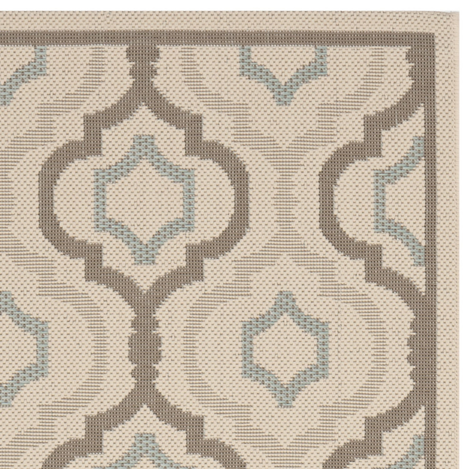 Safavieh Courtyard Bayon Geometric Indoor/Outdoor Area Rug, Beige/Dark Beige, 6'7" x 9'6"